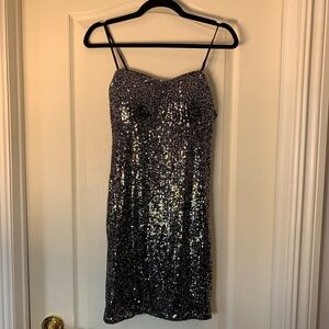 Urban Heritage Night Out – Robe courte à paillettes noire, dos lacé, party dress